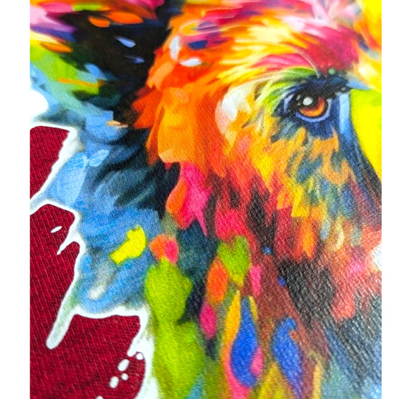 Bright Colorful Bear Graphic Tee Shirt - Size M - Antique Red-NWOT- All Genders - Picture 5 of 7